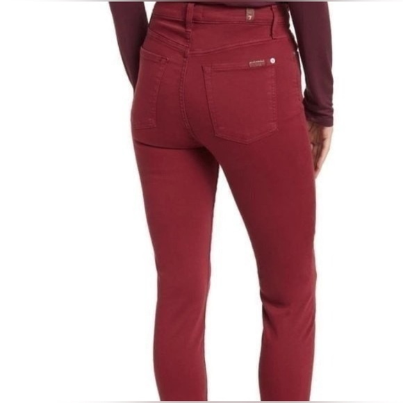 7 For All Mankind® Ankle Extreme Grind Hem‎ Pants, Ruby, SIZE 31 - Picture 5 of 9